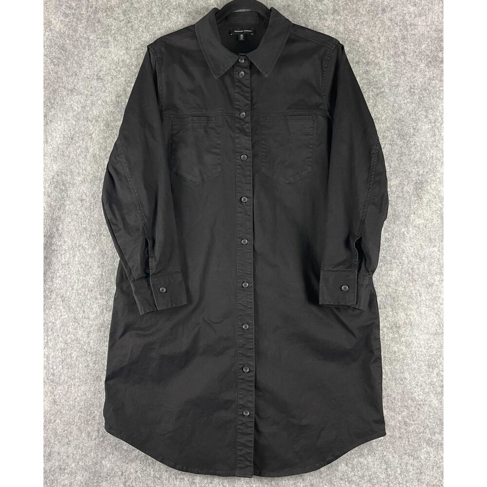 Universal Standard Kelly Stretch Cotton Twill Shirtdress Womens XS 10/12 Minimal